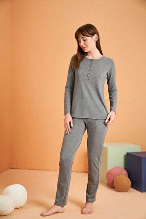 Aesco PJS 28048 Kadın Patlı Pijama Takım