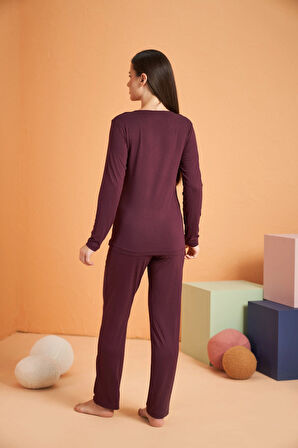 Aesco PJS 28048 Kadın Patlı Pijama Takım