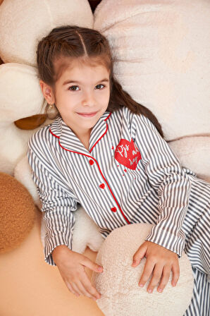 Aesco Pjs 28065 Çocuk Düğmeli Pijama Takım