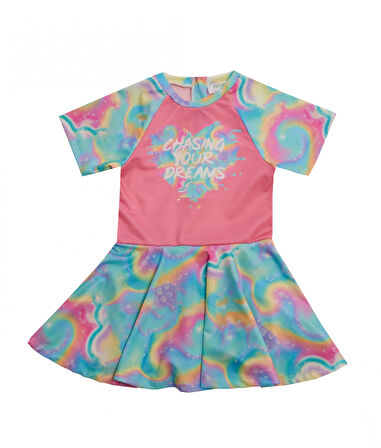 Aesco Neopy 5228 Kız Çocuk Siera Kısa Kol Elbise Mayo