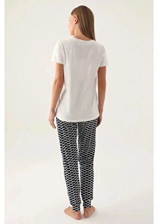 Aesco Arnetta 2871-S  Kadın Kısa Kol Pijama Takımı