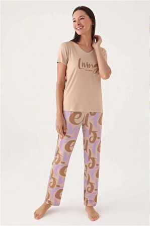 Aesco Arnetta 2911-S Kadın Kısa Kol Pijama Takımı