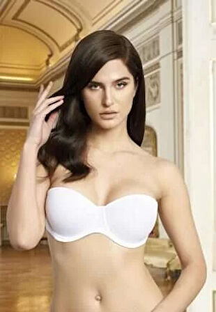 Aesco Nurteks 1590 Çift Dolgulu İki Beden Büyüten Straplez Sütyen