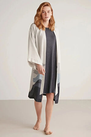 Aesco Nautıca W605 Kadın Kısa Gecelik ve Sabahlık Takımı