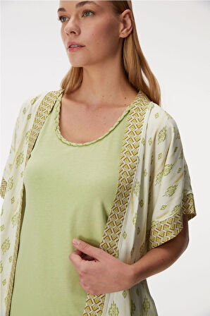 Aesco Anıl 11421 Kadın Sabahlık, Atlet ve Pantolon Takım