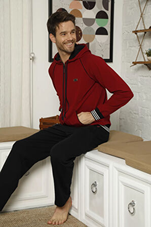 Aesco Kocabey 7208 Erkek Kapişonlu Eşofman Takım