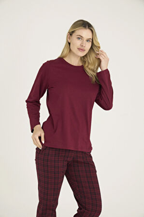 Aesco Kocabey 9273-K Kadın O.Yaka Pijama Takım