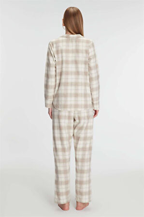 Aesco Pamuklu Uzun Kol Gömlek Pantolon Pijama Takımı