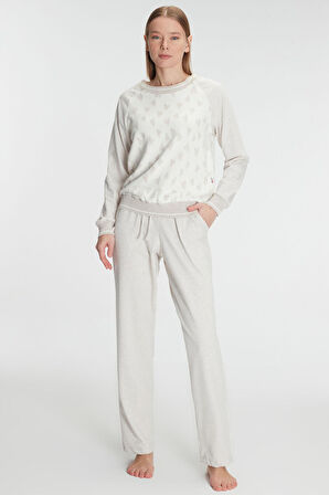 Aesco Uzun Kollu Sweatshirt Pantolon Takım Pijama Takımı