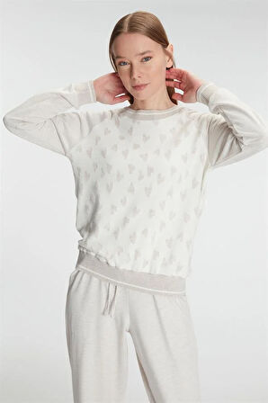 Aesco Uzun Kollu Sweatshirt Pantolon Takım Pijama Takımı