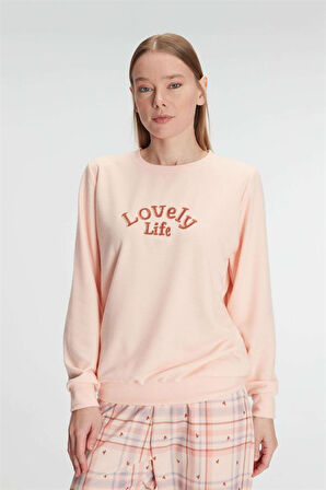 Aesco Pamuklu Kışlık Uzun Kol Kadın Pijama Takım