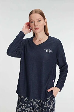 Aesco Uzun Kol Sweatshirt Pantolon Pijama Takımı