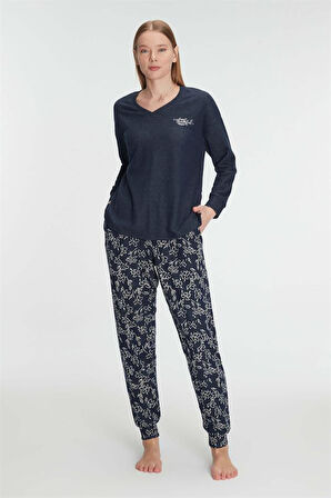 Aesco Uzun Kol Sweatshirt Pantolon Pijama Takımı