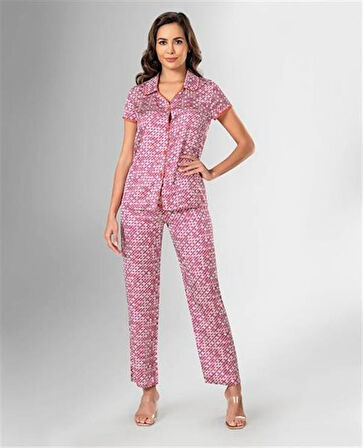 Aesco 2'li Saten Pijama Takımı