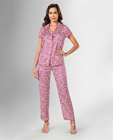 Aesco 2'li Saten Pijama Takımı