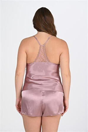 Aesco Büyük Beden Vizon Şort Takımı