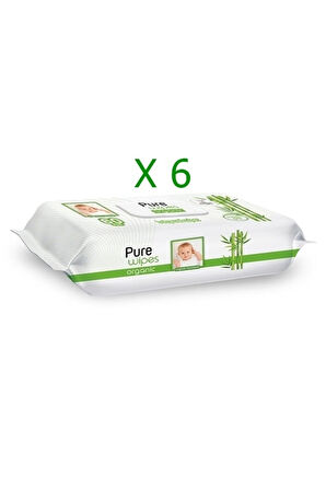 Pure Wipes Organik Bambu Özlü Islak Havlu 60'lı X 6'lı Avantaj Paketi