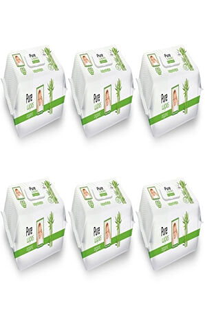 Pure Wipes Organik Bambu Özlü Islak Havlu 60'lı X 6'lı Avantaj Paketi