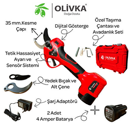 Olivka AES30 35 mm. Akülü Budama Makası
