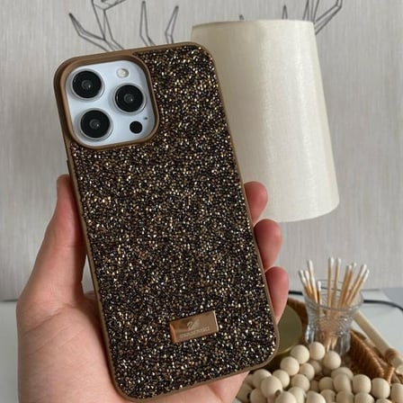 Iphone 16 Pro Max Gold Taşlı Kapak Kılıf