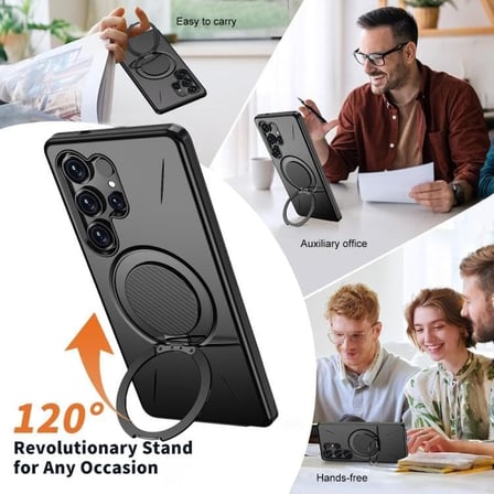 Galaxy S26 Ultra için Kılıf 360° Dönebilen Standlı [MagSafe ile Uyumlu] S26 Ultra Koruyucu Güçlü Man