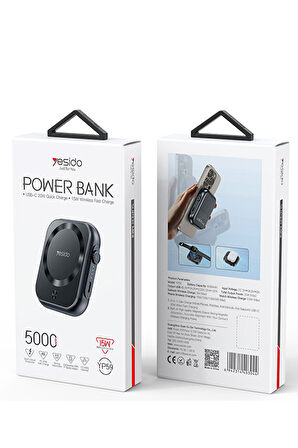 5.000 mAh 3in1 20W Type-C Çıkışlı 15W Kablosuz Şarj 3W Kulaklık Şarj ve 2.5W Saat Şarj Destekli PD Hızlı Şarj Magsafe Powerbank
