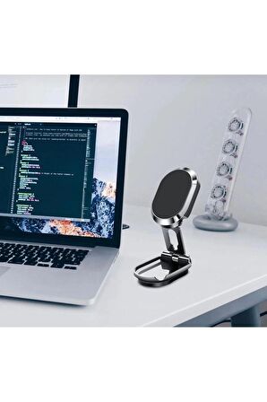 Metal Manyetik Telefon Tutucu Katlanabilir Montajı Ayarlanabilir 360 Derece Çok Amaçlı