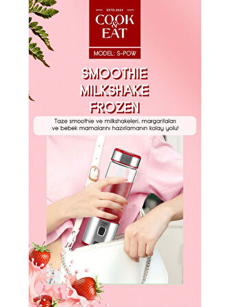 Şarjlı 450 ML Taşınabilir Metal Smoothie Blender 6 Bıçaklı Paslanmaz Çelik Buz Kırabilen Kişisel Blender