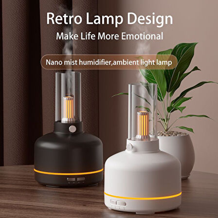 Hava Nemlendirici Aroma Difüzör Retro Lamba 280Ml Led Işıklı Koku Yayıcı Buhar Makinesi