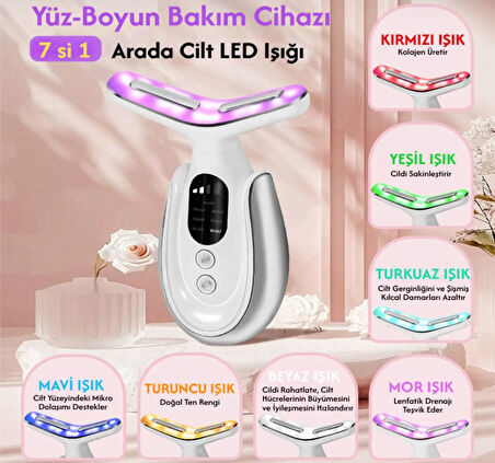 Yüz Ve Boyun Kırşıklık Giderici Ems Güzellik Cihazı LCD Göstergeli 7 Modlu 400 mAh Auhma Ahv-04