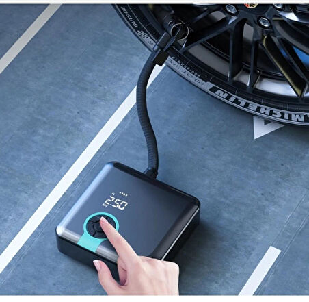 Araba Hava Kompresörü Dijital Ekranlı Taşınabilir Lastik Şişirme Hava Pompası Powerbank