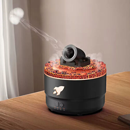 Hava Nemlendirici Alev Topu Görünümlü Volkanik Tasarım Havan Topu Şekilli Aroma Difüzörü