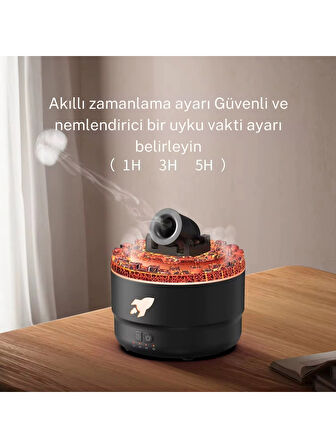Hava Nemlendirici Alev Topu Görünümlü Volkanik Tasarım Havan Topu Şekilli Aroma Difüzörü