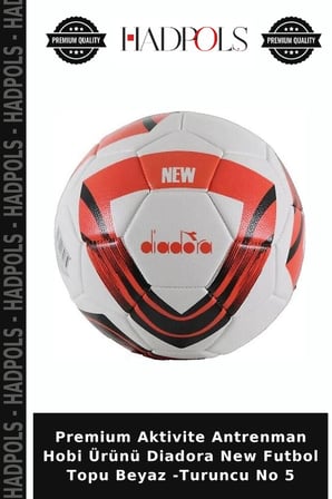 Premium Aktivite Antrenman Hobi Ürünü Diadora New Futbol Topu Beyaz -Turuncu No 5