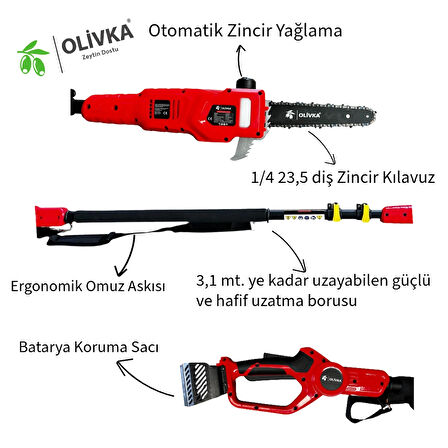 Olivka AE100 Akülü Yüksek Dal Budama Testeresi