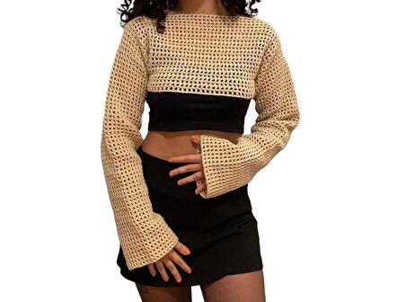 El Örgüsü Cotton Bolero/sleeves/croptop Bluz