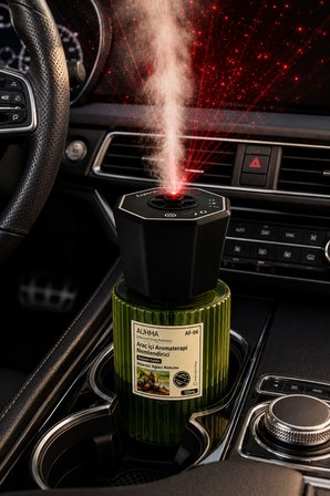 Araç İçi Nemlendirici Koku Şarjlı Buharlı Koku Difüzörü Hava Nemlendirme Yıldız Efektli CHANEL 120ml
