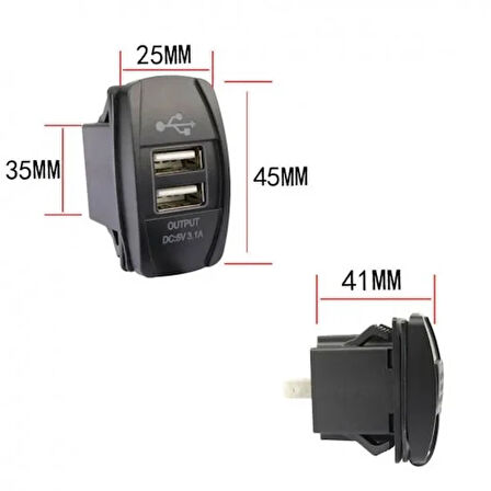 Marin Tip İkili USB 12-24V - 5V/3.1A