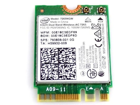 DELL LATITUDE E7250 7265NGW Notebook M.2 Wireless Wifi kart