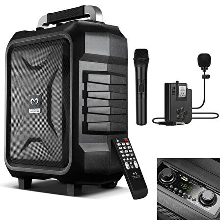Vhf El+yaka Mikrofonlu Usb*sd*bt/taşınabilir Seyyar Anfi 300w