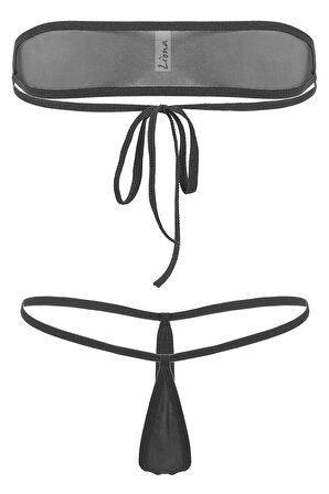 Büyük Beden Siyah Sütyenli Fantezi İç Çamaşırı Takımı