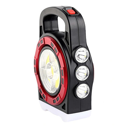 Hb-6678c Cob Ledli 20 Watt 3 Kademeli Şarj Edilebilir Usb Çıkışlı Solar Lamba