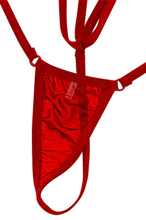 Büyük Beden Kadın Kırmızı Fantezi G String İç Çamaşırı