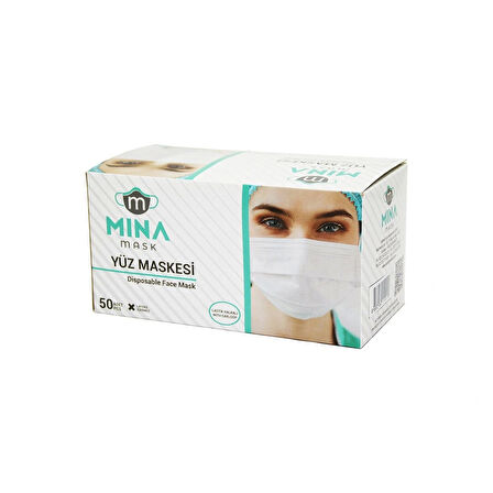 50pcs Beyaz Cerrahi Yüz Maskesi