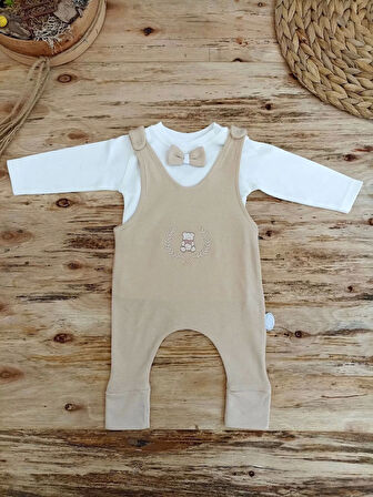 3-6 6-9 9-12 Ay Oyuncaklı Altınbaşak 5li Kız Erkek Bebek Takımı Vizon