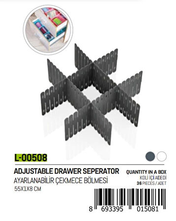 3 Parça  Ayarlanabilir Çekmece Bölmesi