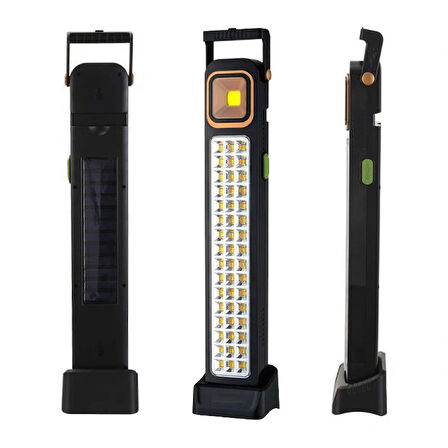Premıo Pr-3838 2 Watt Cob Led + 48 Ledli Solar Şarjlı Işıldak