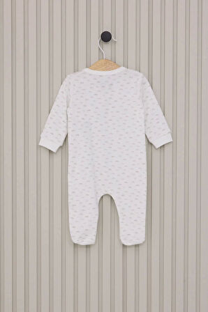 Erkek Bebek Patikli Tulum  Krem