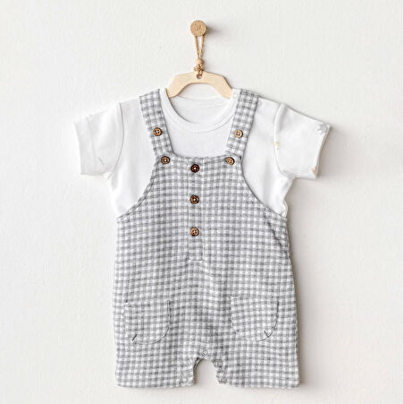 Andywawa Ac25804 Jumpsuit Set Little King Salopet Takım Grey