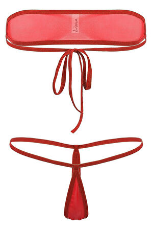 Büyük Beden Kırmızı Sütyenli Fantazi İç Çamaşırı Takımı